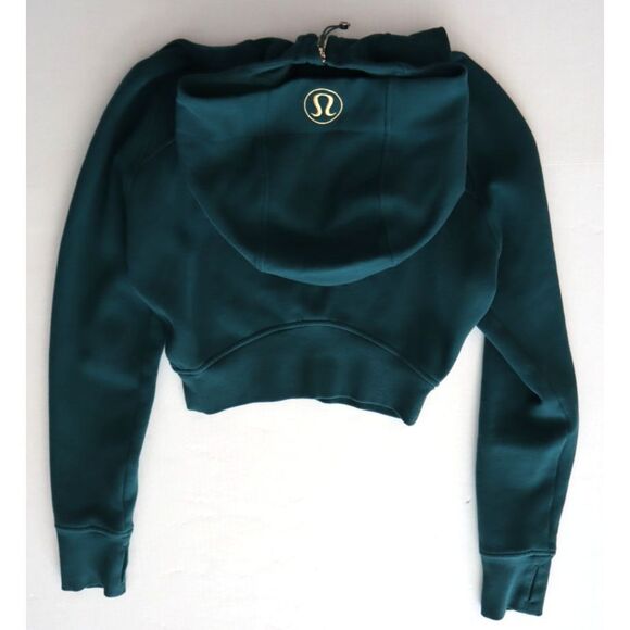 Lululemon W3HKJS Women's Sz 4 Teal/Gold Scuba Full-Zip Cropped Hoodie *Rare - Picture 9 of 12